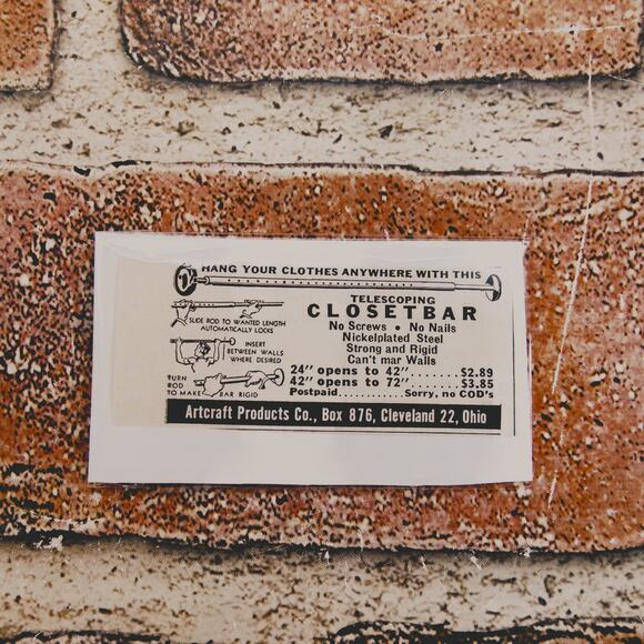 1950 Artcraft Products Telescoping Closetbar Ad -Vtg Print Advert Cleveland Ohio - Picture 5 of 5